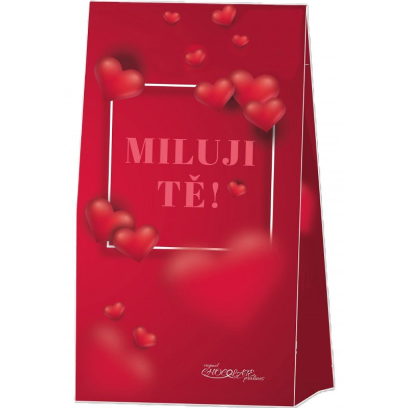 Čokoládové pralinky s příchutí - Miluji tě - červené