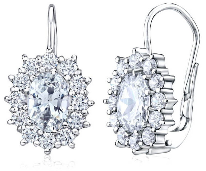 Silvego Stříbrné náušnice s čirými Swarovski® Zirkony SILVEGOB31571-SW