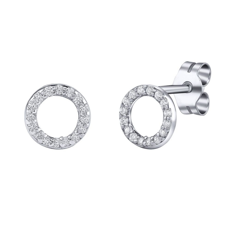 Silvego Stříbrné náušnice pecky kruhy Agnii s Brilliance Zirconia 7 mm ZT182508E