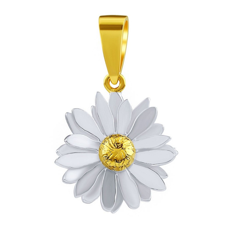 Silvego Stříbrný přívěsek Sedmikráska zlacená 18kt. zlatem KRN1106PGP