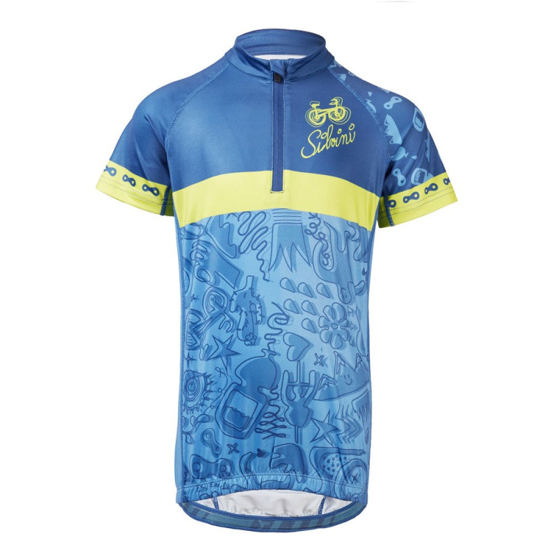 Dětský cyklo dres SILVINI Scrivia modrá Velikost: 134-140
