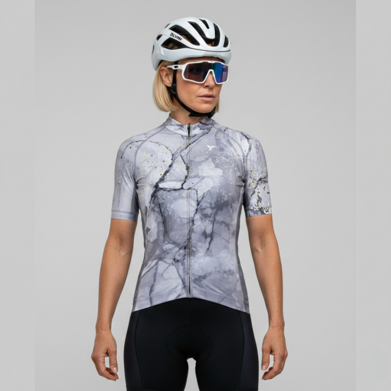 Dámský cyklistický dres silvini calnia šedá/černá s