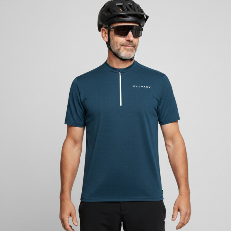 Pánský cyklo dres silvini naturno tmavě modrá/černá s