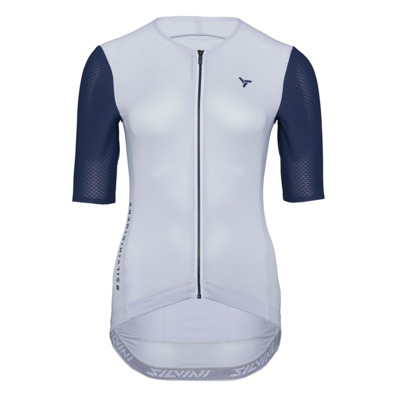 Dámský cyklo dres silvini auronza šedá/modrá xxl