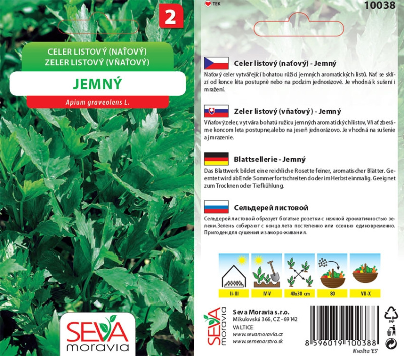 Semínka Celer listový naťový jemný (Apium graveolens var. dulce)