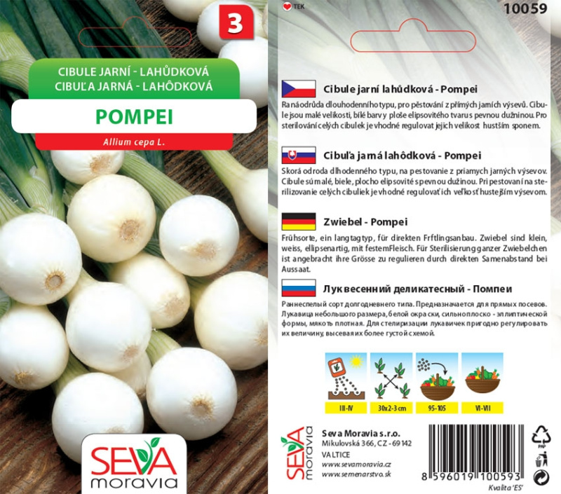 Semínka Cibule jarní lahůdková Pompei (Allium cepa L.)
