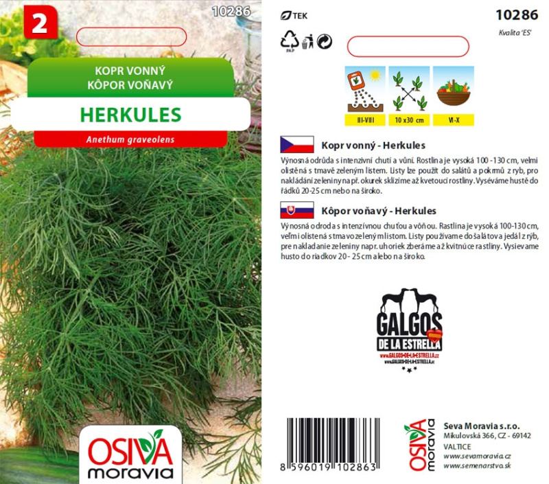 Osiva Moravia Kopr vonný Herkules