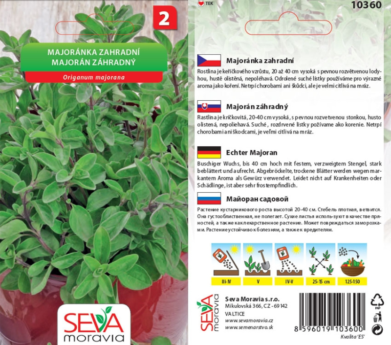 Semínka Majoránka zahradní (Origanum majorana)