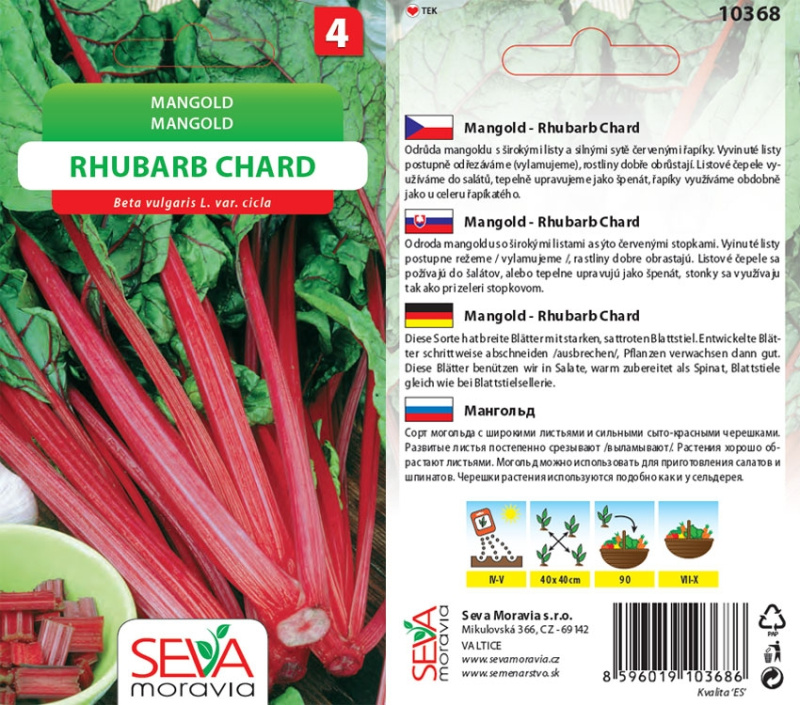 Semínka Mangold Rhubarb Chard (Beta vulgaris L. var. cicla)