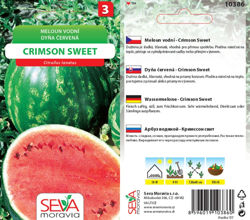 Semínka Meloun vodní Crimson Sweet (Citrullus lanatus)