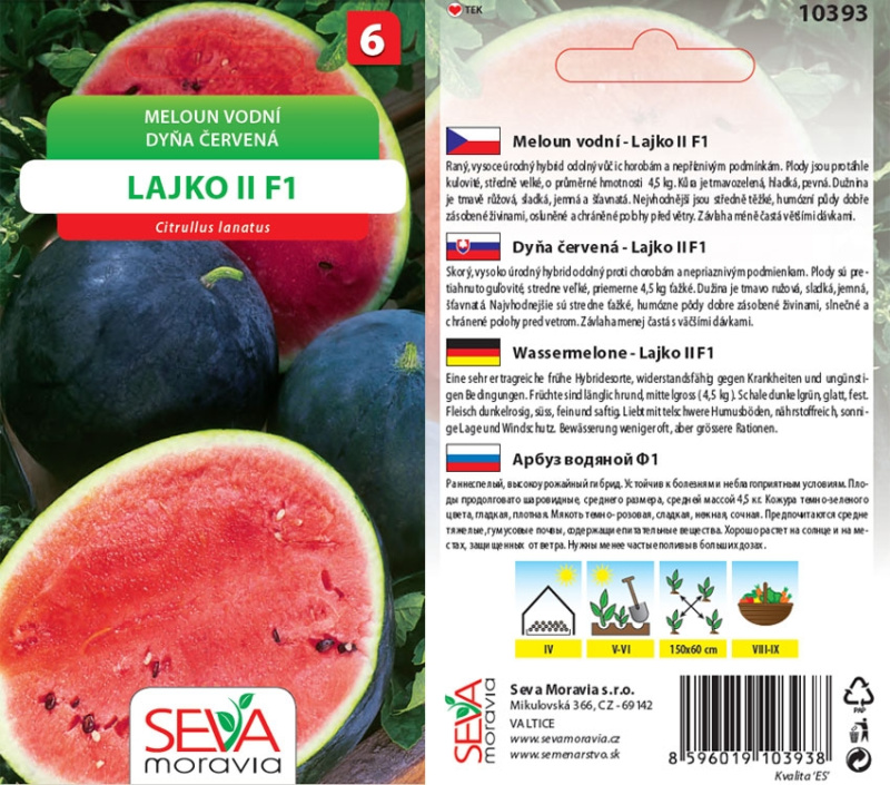 Semínka Meloun vodní Lajko II F1 (Citrullus lanatus)
