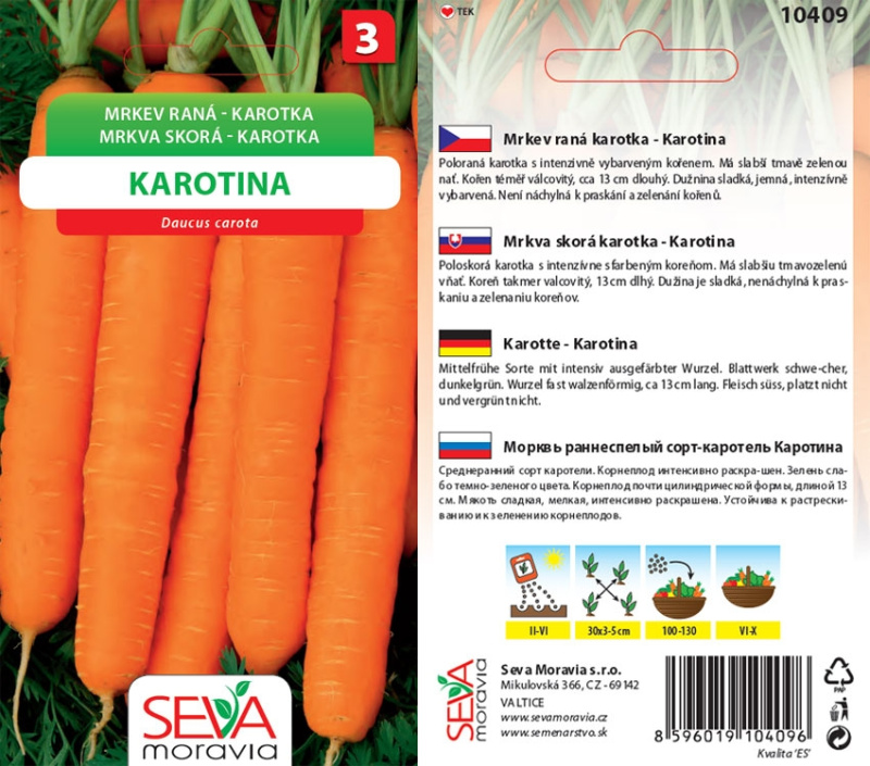 Osiva Moravia Mrkev obecná Karotina