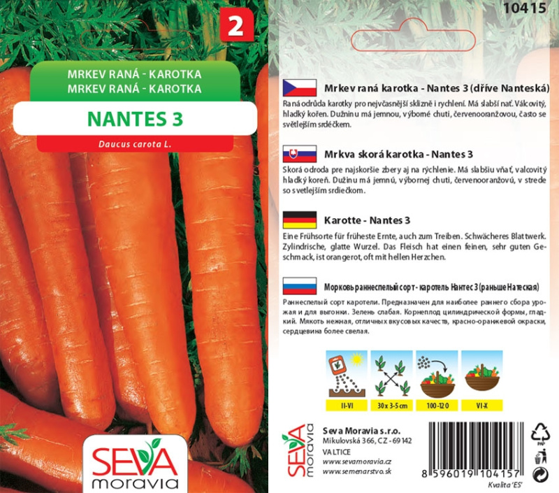 Osiva Moravia Mrkev obecná Nantes 3