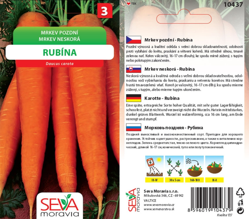 Semínka Mrkev pozdní Rubína (Daucus carota)