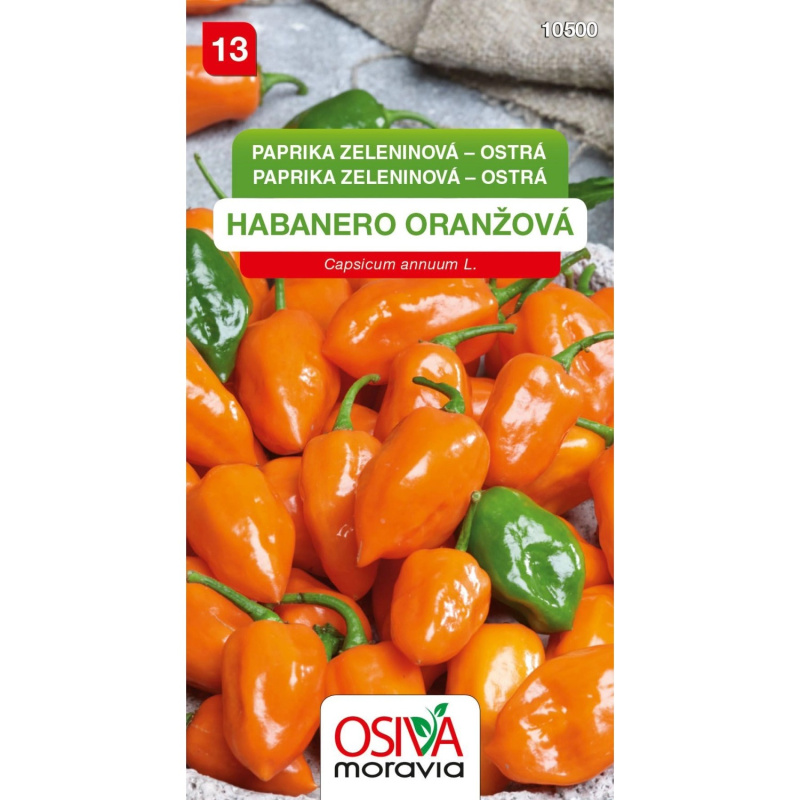 Semínka Paprika zeleninová ostrá Habanero oranžová (Capsicum annuum L.)