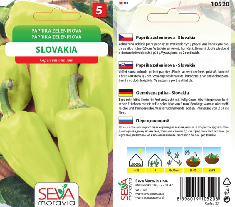 Paprika Zeleninová - sladká - Slovakia (Capsicum annuum)