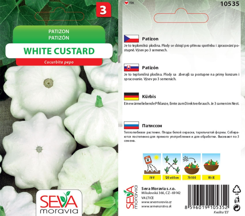 Semínka Patizon White Custard (Cucurbita pepo)