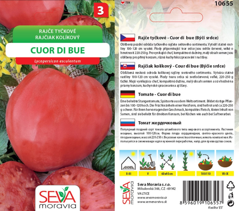 Semínka Rajče tyčkové Cuor di Bue (Solanum lycopersicum)