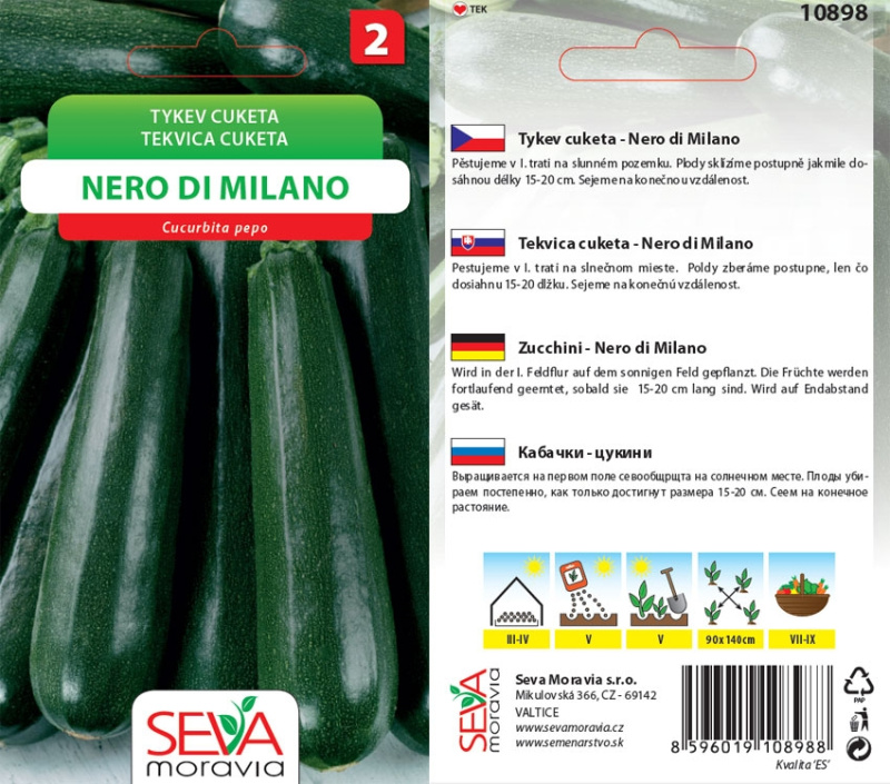 Semínka Tykev cuketa Nero di Milano (Cucurbita pepa)