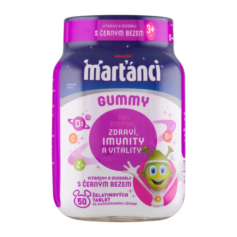 Marťánci Gummy černý bez 50ks