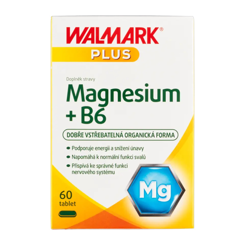 Walmark Plus Magnesium + B6,  doplněk stravy 60 ks