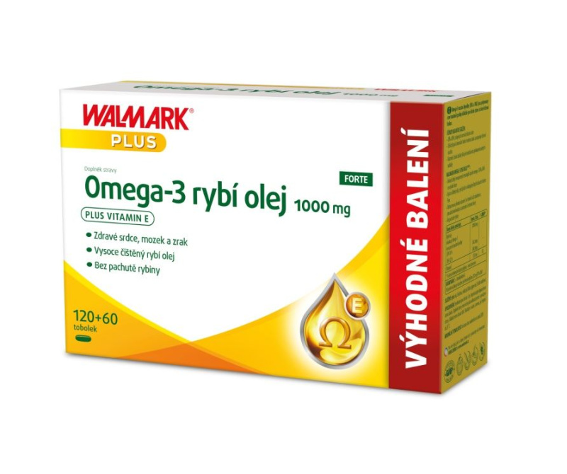 Walmark Omega-3 rybí olej 1000mg tob.120+60