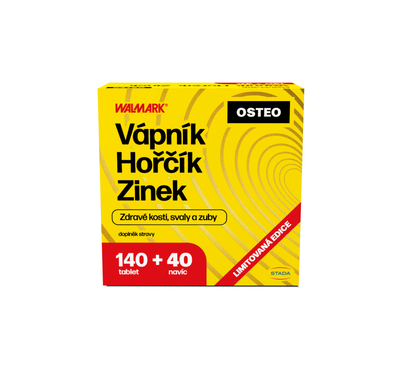 WALMARK Vápník Hořčík Zinek Osteo 140 + 40 tablet NAVÍC