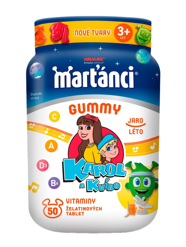 WALMARK Marťánci gummy Karol a Kvído jaro-léto, 50 kusů