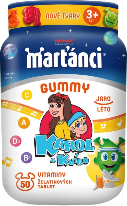 WALMARK Marťánci gummy Karol a Kvído jaro-léto, 50 kusů