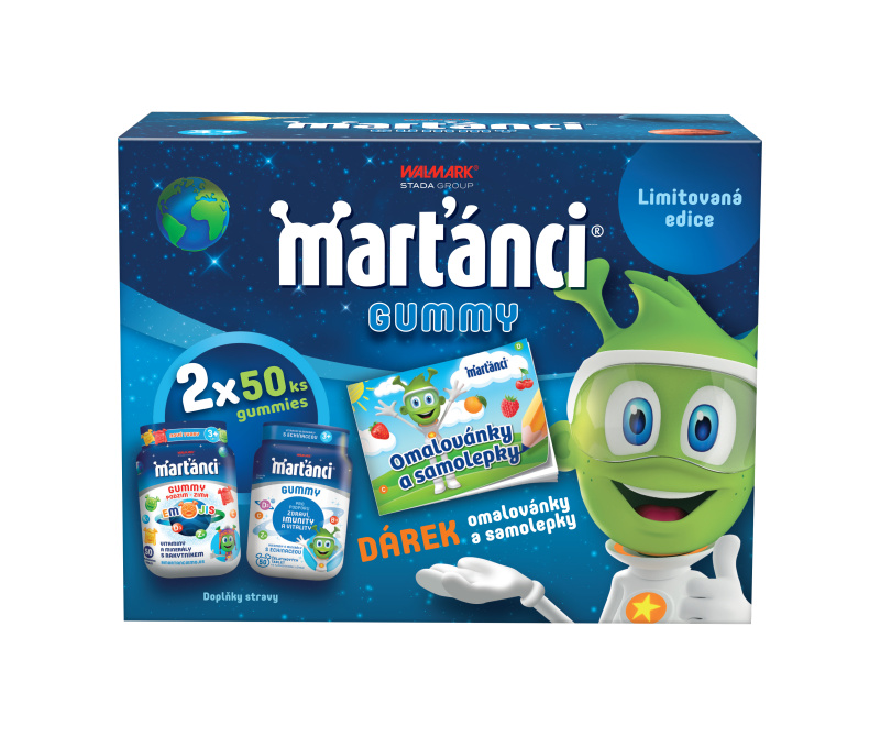 WALMARK Marťánci multivitamin gummies 50 + 50 tablet DÁREK Marťabox