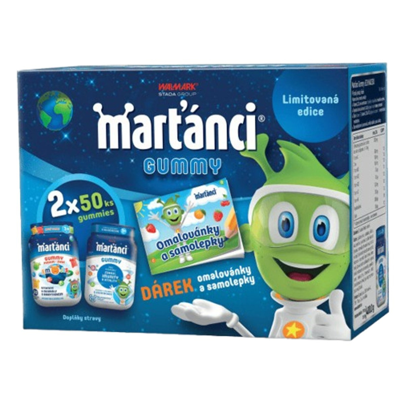 WALMARK Marťánci multivitamin gummies 50 + 50 tablet DÁREK Marťabox