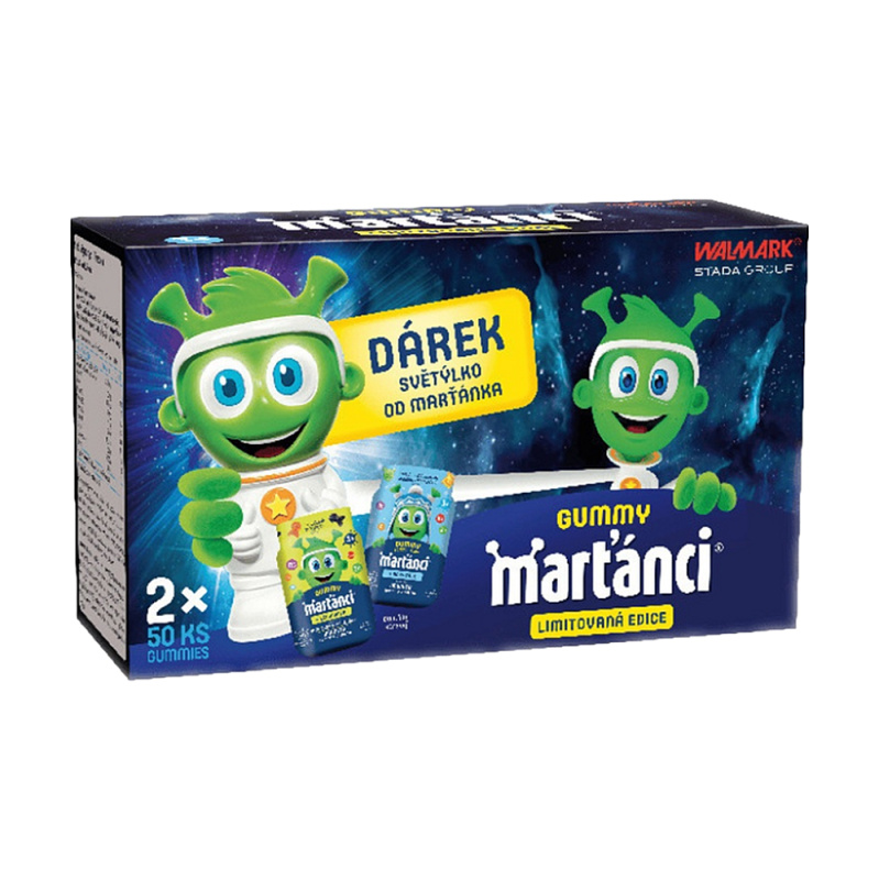 Marťánci Gummy 2x50ks + světýlko Promo