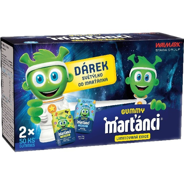 Marťánci Gummy 2x50ks + světýlko Promo