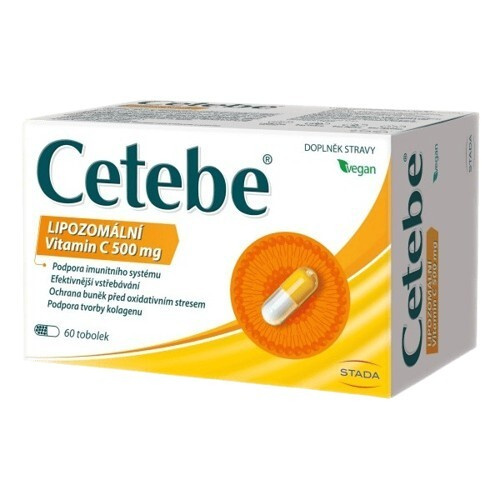 CETEBE Lipozomální vitamin C 500 mg 60 tobolek