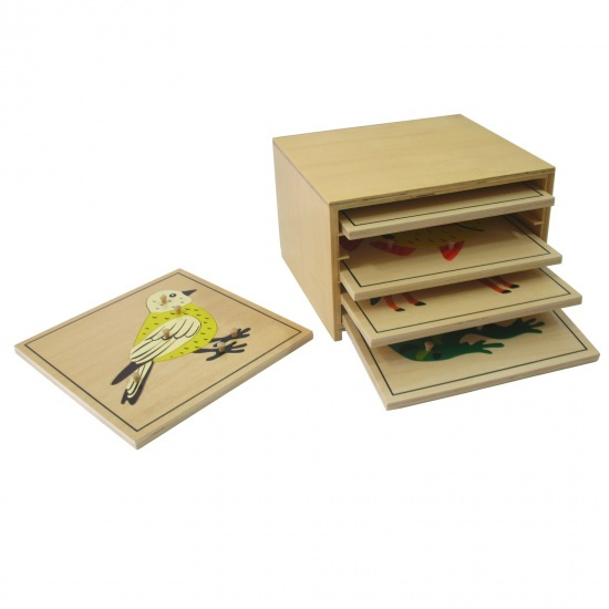 5 ks puzzle s komodou Montessori