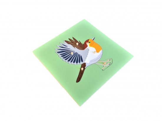 Puzzle s kostrou - pták Montessori
