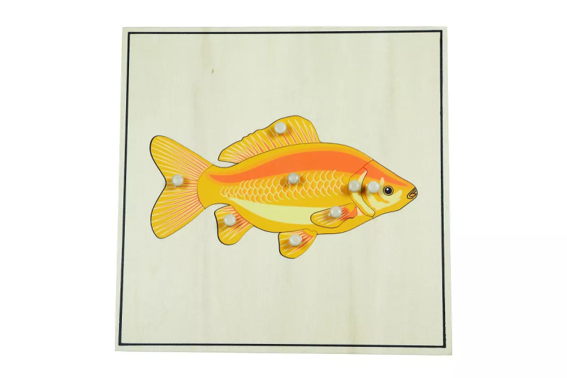 Puzzle s kostrou - ryba Montessori