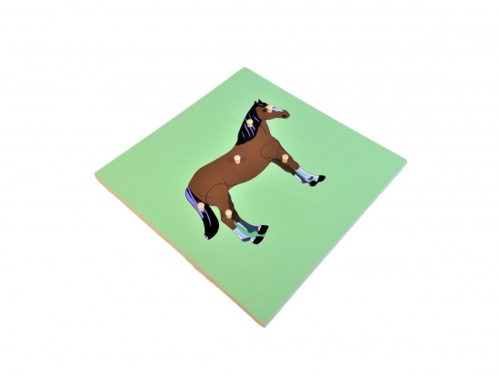 Puzzle s kostrou - kůň Montessori