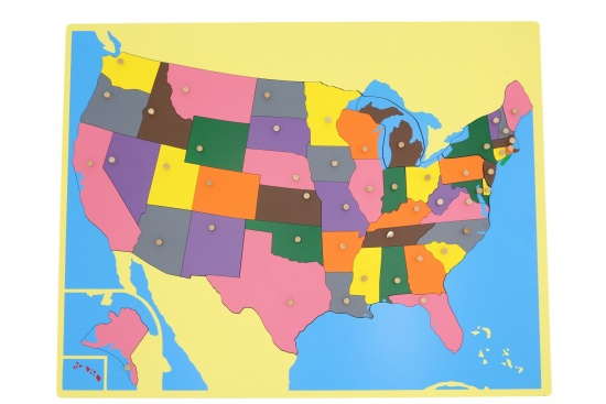 Puzzle - mapa USA - bez rámečku Montessori