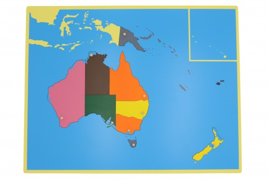 Puzzle - mapa Australie - bez rámečku Montessori