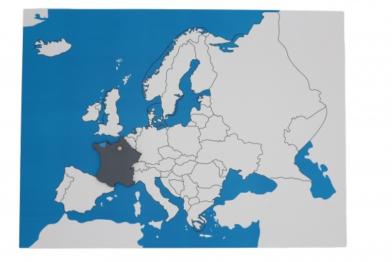 Kontrolní mapa - Evropa Nová - bez popisků Montessori