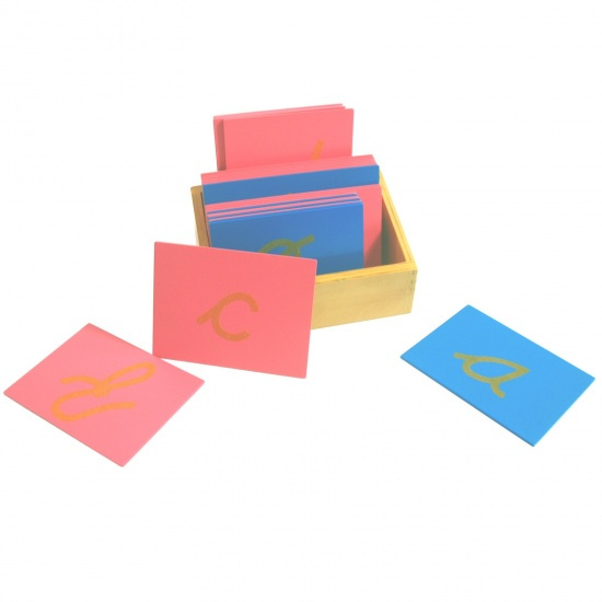 Hmatová písmena (psací písmo - malé - americká norma) Montessori