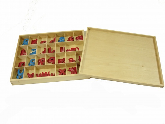 Malá pohyblivá abeceda, dřevěná Montessori