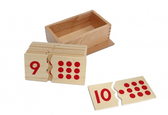 Čísla a puntíky - puzzle Montessori