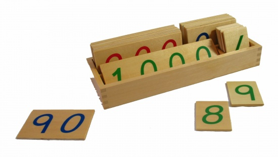 Velké dřevěné karty s čísly 1-1000 Montessori