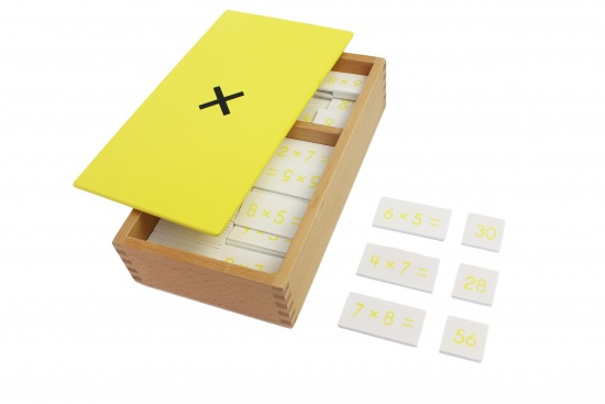 Násobení - příklady a výsledky Montessori