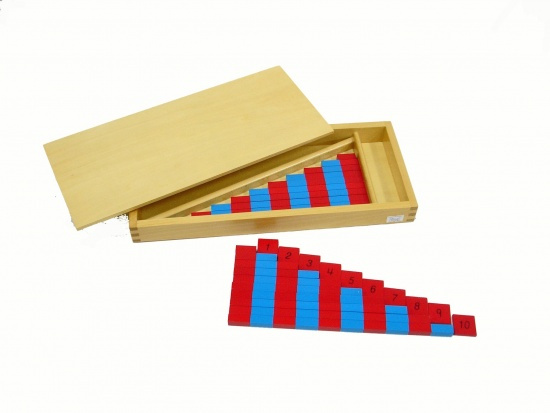 Malé červeno-modré tyče Montessori