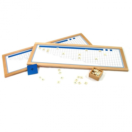 Prstové tabulky k dělení Montessori