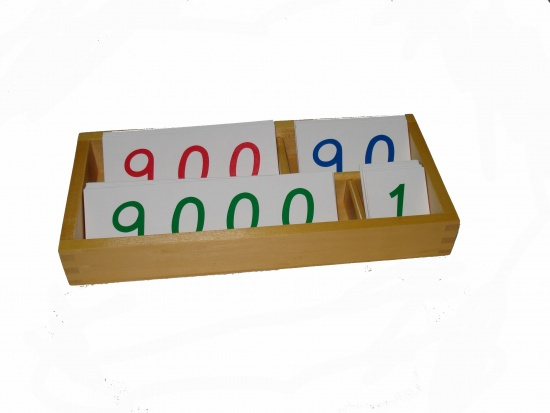 Malé papírové karty s čísly 1-9000 Montessori