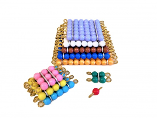 Perlové čtverce (barevné) Montessori